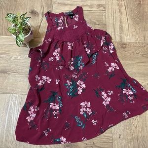 Torrid Floral Tank with Lace Accent